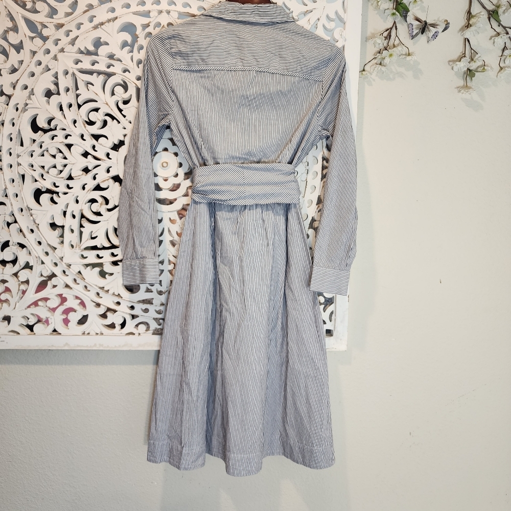 COURT & ROWE PINSTRIPES, BUTTON DOWN, TIE WAIST, & COLLAR WOMENS SIZE 2 - Picture 15 of 16